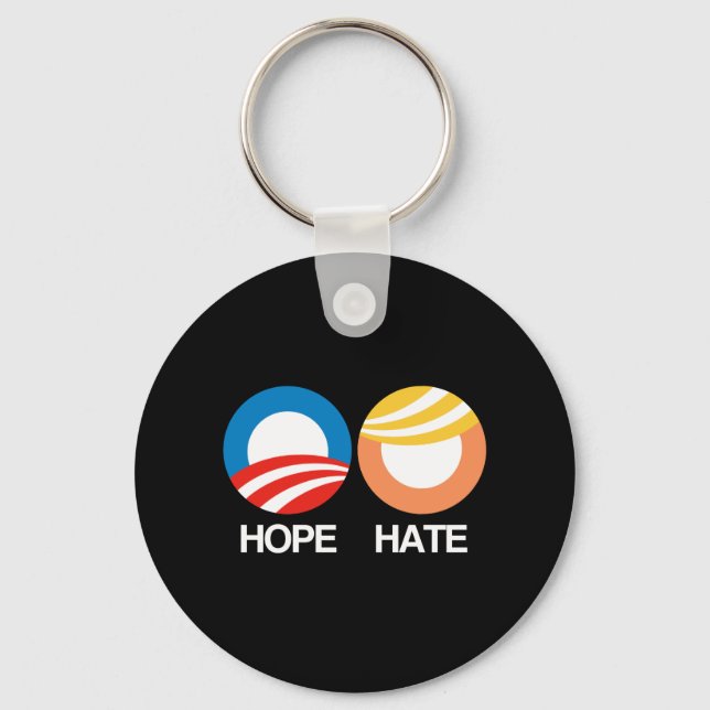 HOPE (Obama) vs. HATE (Trump) Key Ring (Front)