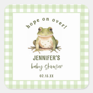 Hope On Over Frog Baby Shower Square Sticker