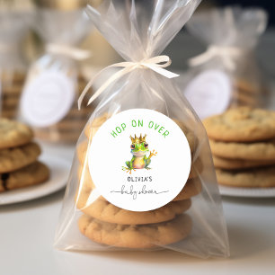 Hope On Over Frog Prince Baby Shower Classic Round Sticker