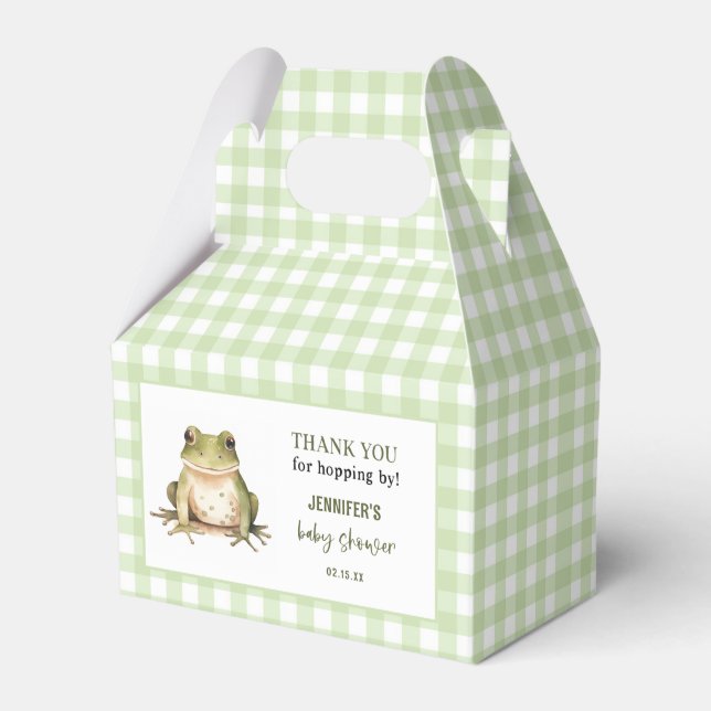 Hope On Over Frog Theme Baby Shower Favour Box (Front Side)
