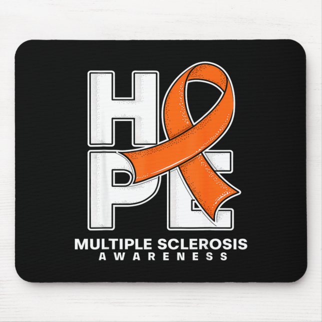 Hope Orange Ribbon Multiple Sclerosis Awareness Mo Mouse Pad (Front)
