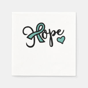 Hope Ovarian Cancer Awareness Teal Love Napkin