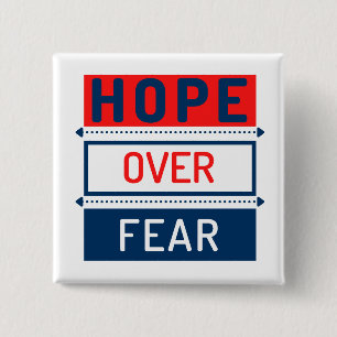 Hope Over Fear 15 Cm Square Badge