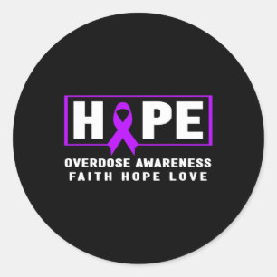 Hope Overdose Awareness Classic Round Sticker