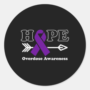 Hope - Overdose Awareness Purple Ribbon Classic Round Sticker