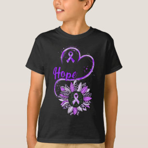 Hope Pancreatic Cancer Awareness Purple Ribbon Sun T-Shirt