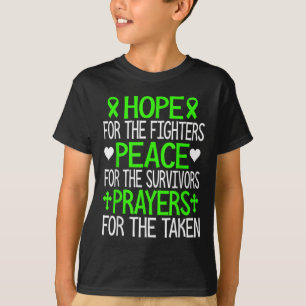 Hope Peace And Prayers Green Ribbon Mental Health T-Shirt