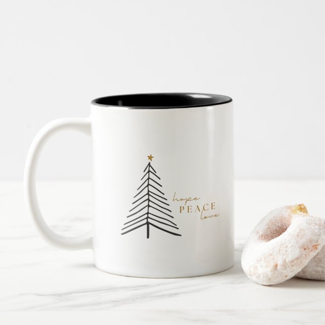 hope peace love. Christmas Holiday Mugs (With Donut)