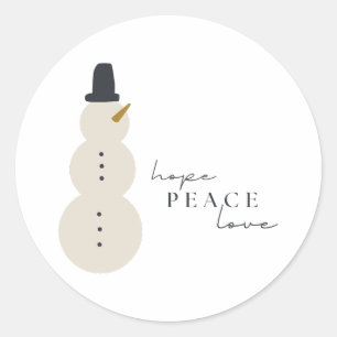 hope peace love. Christmas Snowman Stickers Labels