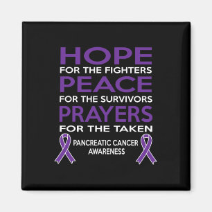 Hope Peace Prayers Pancreatic Cancer Awareness Magnet