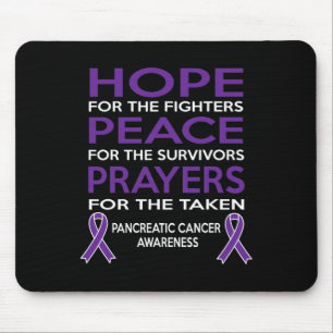 Hope Peace Prayers Pancreatic Cancer Awareness Mouse Pad