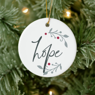 Hope Personalized Christmas Ceramic Tree Decoration