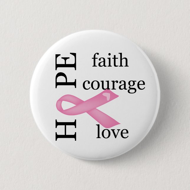 Hope (Pink) 6 Cm Round Badge (Front)