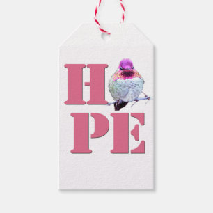 HOPE Pink Anna's Hummingbird Photo Gift Tag
