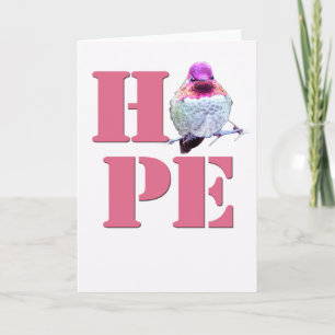 HOPE Pink Anna's Hummingbird Photo Greeting Card