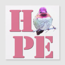 HOPE Pink Anna's Hummingbird Photo Magnetic