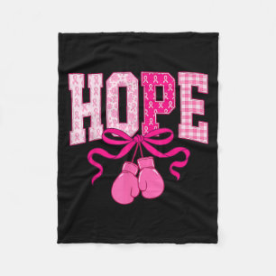 Hope Pink Ribbon Boxing Gloves Pink Breast Cancer  Fleece Blanket