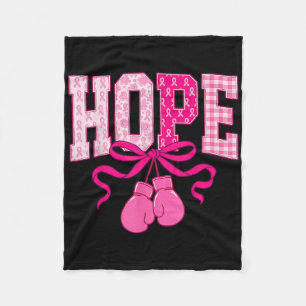 Hope Pink Ribbon Boxing Gloves Pink Breast Cancer  Fleece Blanket