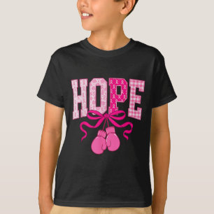 Hope Pink Ribbon Boxing Gloves Pink Breast Cancer  T-Shirt