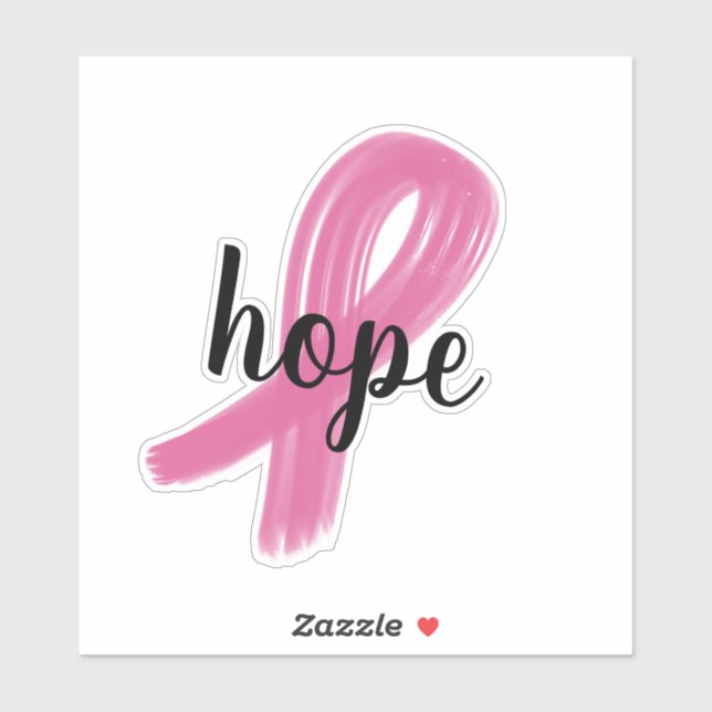 Hope Pink Ribbon Cancer Awareness Vinyl Cut Sticke (Sheet)