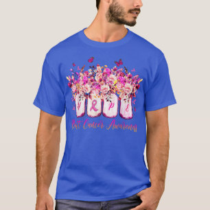 Hope Pink Ribbon Flower Jars Breast Cancer Awarene T-Shirt