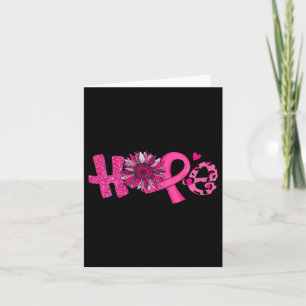 Hope Pink Ribbon Leopard Sunflower Breast Cancer A Card