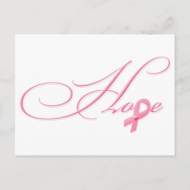 Hope - Pink Ribbon Postcard (Front)