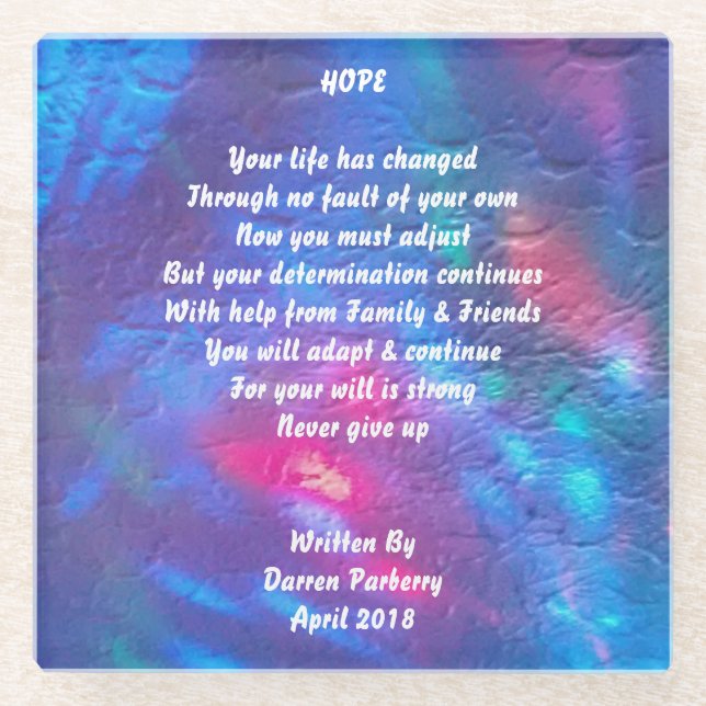 "Hope" poem - Coaster (Front)