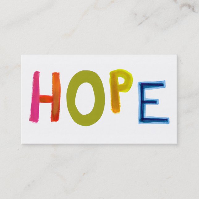 Hope powerful word art colourful fun hopeful business card (Front)
