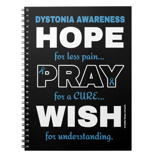 Hope Pray Wish...Dystonia Notebook (Front)