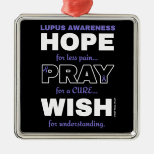 Hope Pray Wish...Lupus Metal Tree Decoration