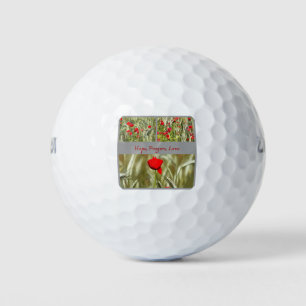 Hope Prayers Love Bereavement Card With Poppy Golf Balls
