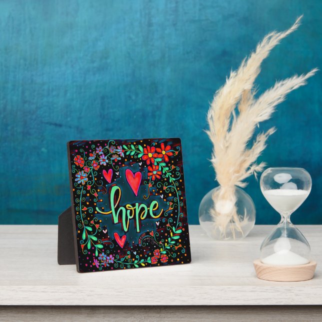 Hope Pretty Floral Inspirivity Easel Plaque (Insitu)