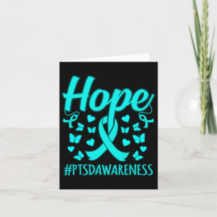 Hope Ptsd Stress Awareness Ribbon Support Graphic  Card
