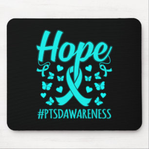 Hope Ptsd Stress Awareness Ribbon Support Graphic Mouse Pad