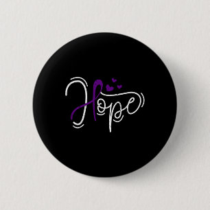 Hope Purple Ribbon Awareness Addiction Recovery 6 Cm Round Badge