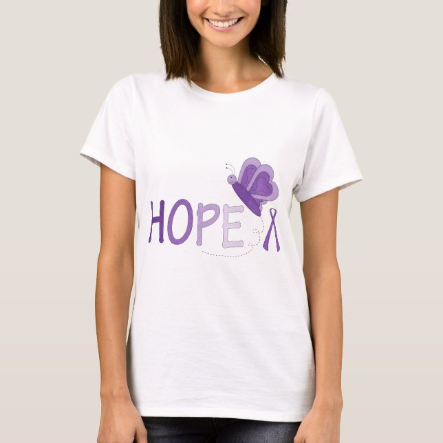 Hope Purple Ribbon Awareness T-Shirt (Front)