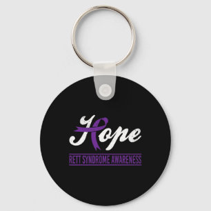 Hope Purple Ribbon Rett Syndrome Awareness Support Key Ring