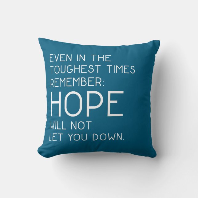 Hope Quotes Ocean Blue Cushion (Front)