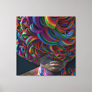Hope Rainbow Hair Black Melanin Afro Queen Crown Canvas Print