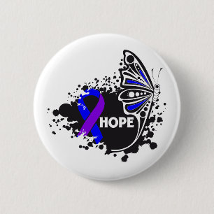 Hope Rheumatoid Arthritis Butterfly 6 Cm Round Badge