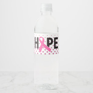 Hope Ribbon - Cancer Awareness Water Bottle Label