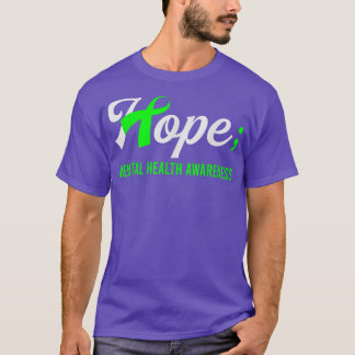 Hope Ribbon Semicolon Mental Health Awareness 1708 T-Shirt