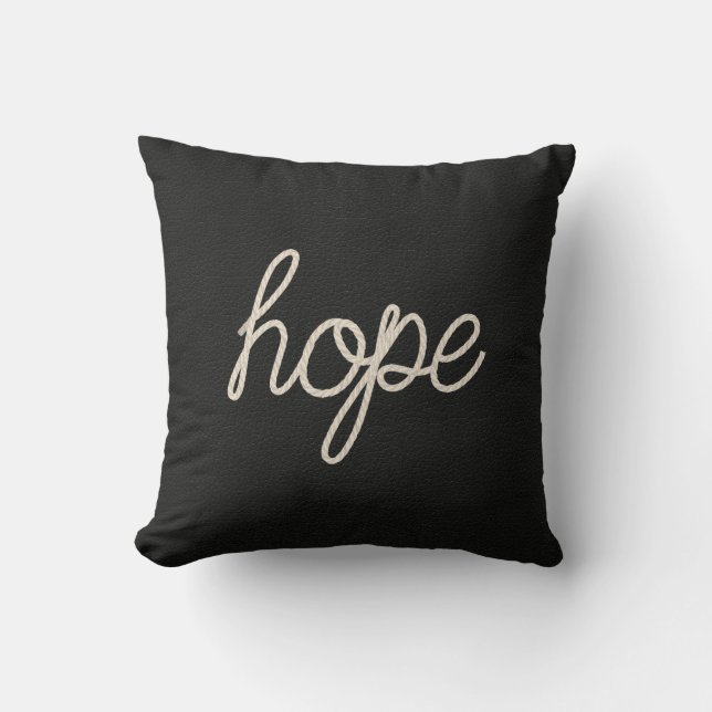 Hope rope text on black cushion (Front)
