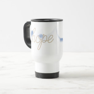 HOPE Rope Text With Blue Daisies Travel Mug