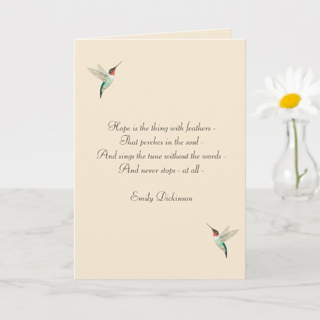 Hope Ruby-throated Hummingbirds Card (Small Plant)
