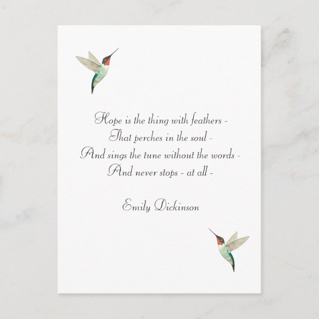 Hope Ruby-throated Hummingbirds Postcard (Front)