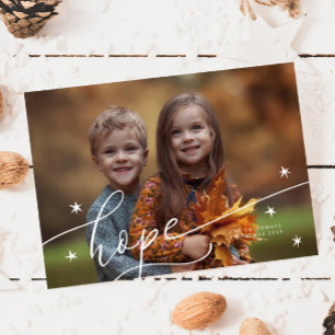 Hope Script Christmas Photo Holiday Card