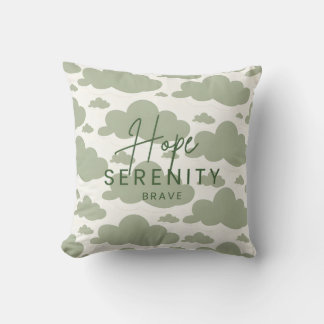 Hope • Serenity • Brave Inspirationa Throw Pillow