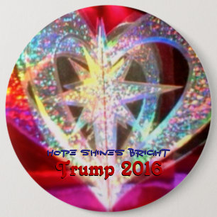 Hope shines bright 6 cm round badge